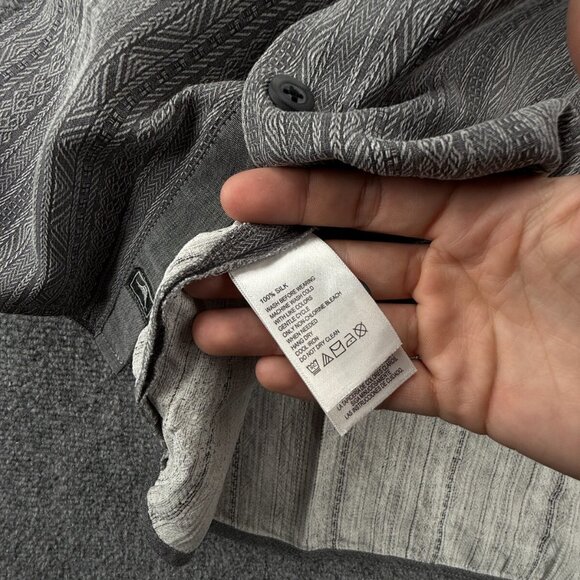 Tommy Bahama 2XL Tiki Gray Silk Button Up Shirt Short Sleeve Hawaii Adult Men - Picture 13 of 15